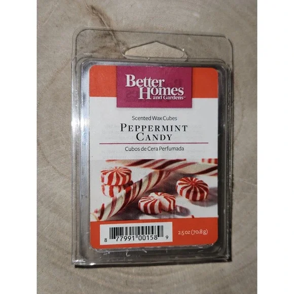 Better Homes and Gardens PEPPERMINT CANDY Scented Wax Cubes 2.5Oz~NEW ~RARE
