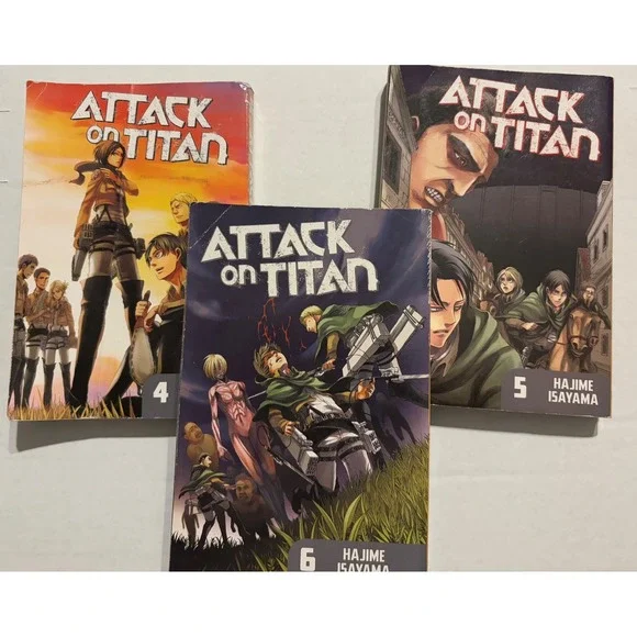 Attack on Titan Manga Volumes 4 5 & 6 English‎ Graphic Novels Anime Comic Books