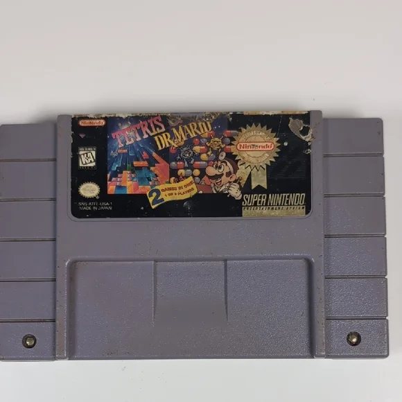Nintendo Super Nintendo Tetris & Dr. Mario Game Cartridge - Gray