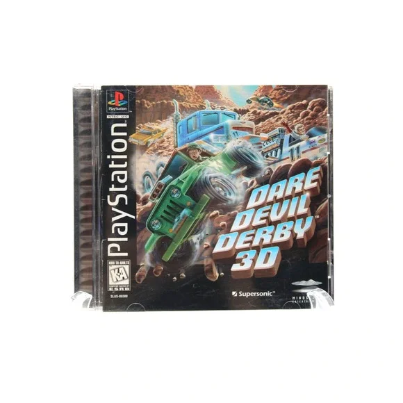 PS1 Dare Devil Derby 3D (Sony PlayStation 1, 1996) Game Manual + Reg Card PSX‎