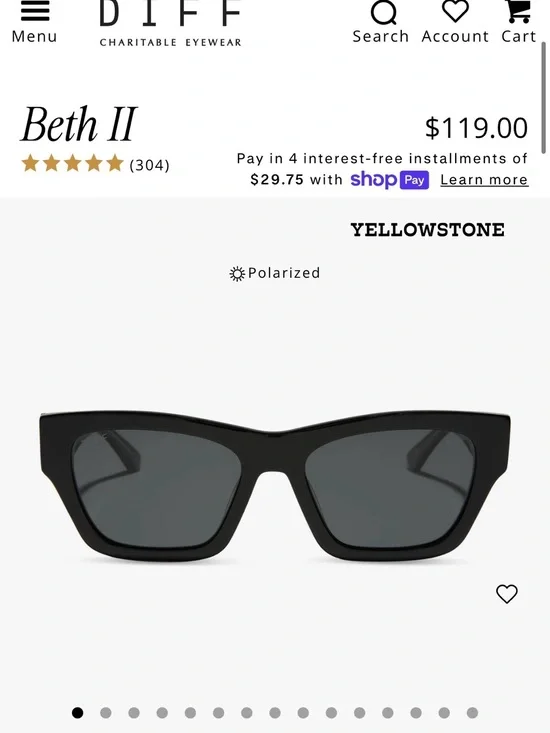 Yellowstone x DIFF Beth II Women’s Sunglasses in Black