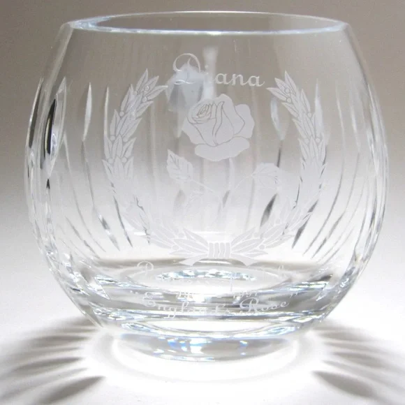 Stuart Crystal Diana Princess of Wales Commemorative Votive Candle RoseBowl
