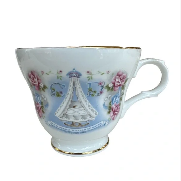 Vintage 1982 Birth Prince William Crown Trent Cup Prince Princess Wales