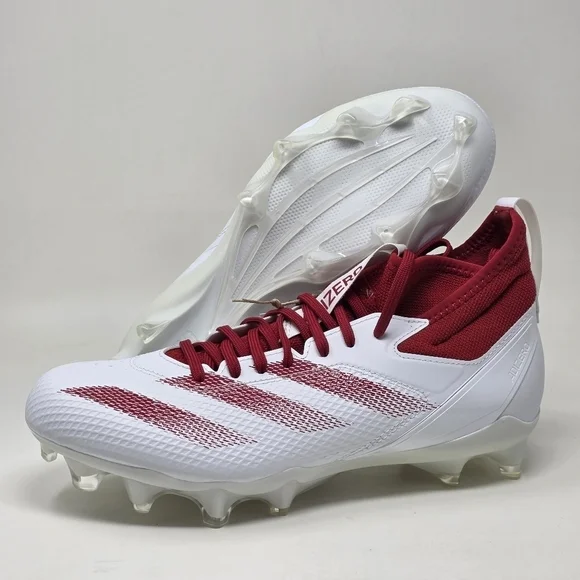 adidas Adizero Impact Football Cleats Mens Size 9 White Red Shoes IF2477 New