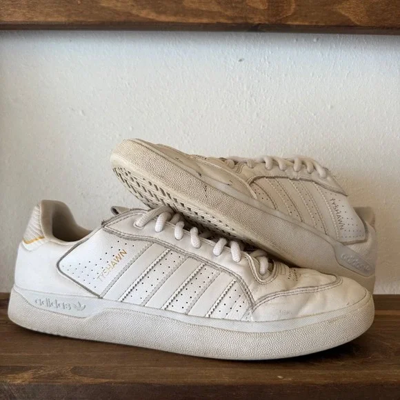 Adidas Tyshawn Jones White Leather Skate Shoes Men's Size 12 Sneakers