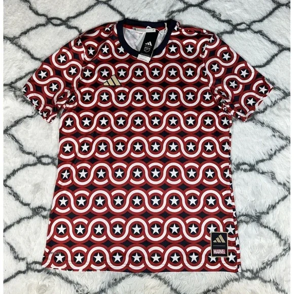 ADIDAS x MARVEL Captain America MLS Soccer Jersey Men's Sz L *NEW* HT3237 $70
