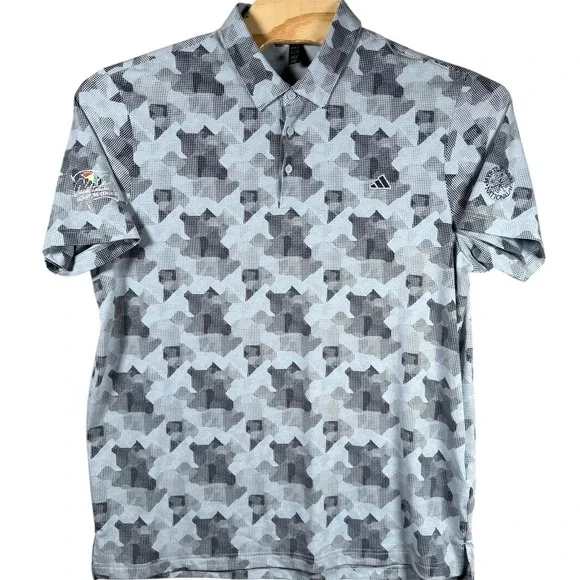 Adidas Go-To Mens Golf Polo XL Blue Digital Camo Arnold Palmer Myrtle Beach Golf