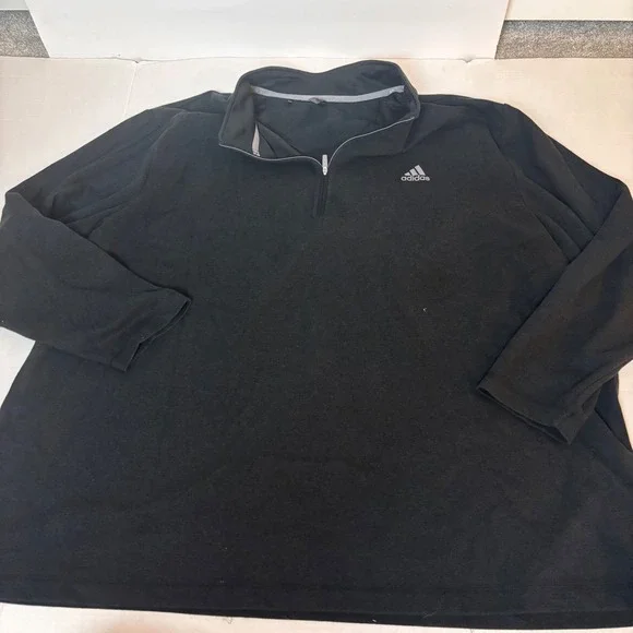 Adidas Men Primegreen Quarter Zip Black 4XL Sport Preppy Work Casual Lightweight