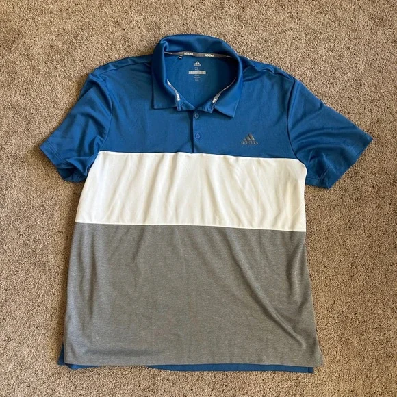 Adidas Golf Polo Shirt Color‎ Block Athletic Training XL