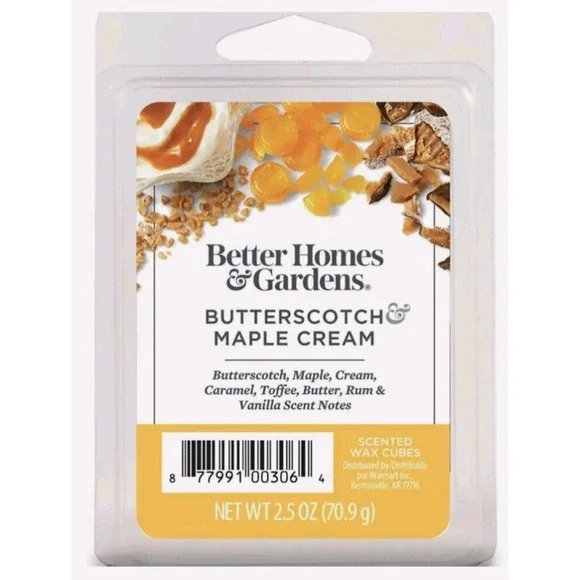 Better Homes and Gardens Scented Fragrance Wax Cubes Butterscotch Maple CreamNEW