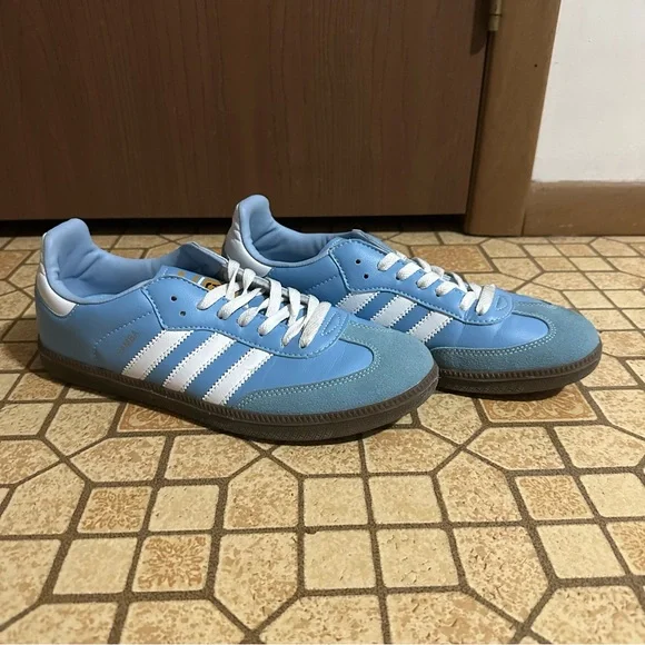 adidas Samba Argentina OG Shoes Blue Retro Classic Sneakers‎ Trainers Men Size 8