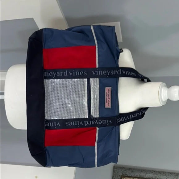 Vineyard Vines Blue and Red Duffel Bag
