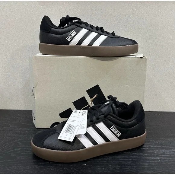 adidas VL Court 3.0 Men's Size 8.5 Black White Gum ID6286 NEW