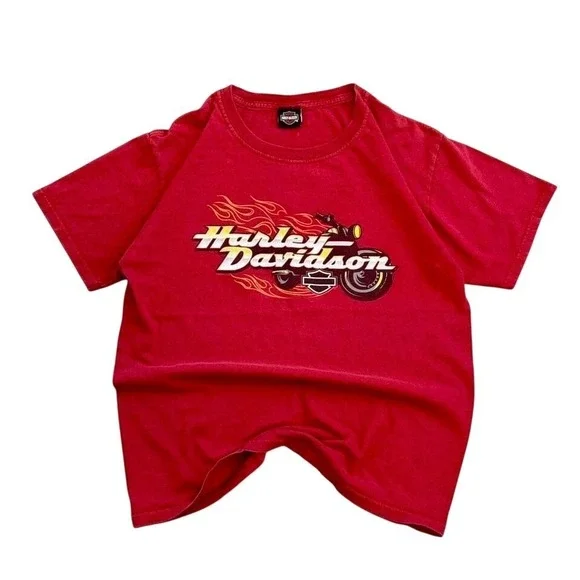 Harley-Davidson Youth Large Red Graphic T-Shirt Beartooth Billings Montana L