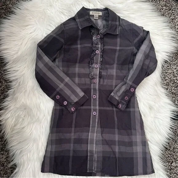 [Burberry] Girls Purple Tunic Shirt Dress - Size 5T