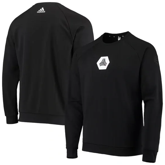 Men's adidas Black Sporting Kansas City Tango Raglan Sweatshirt Size small