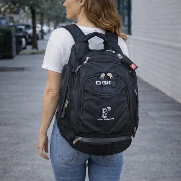 OGIO Metro Black Multi Pocket Backpack Audio‎ Ready Laptop Travel Work Bag