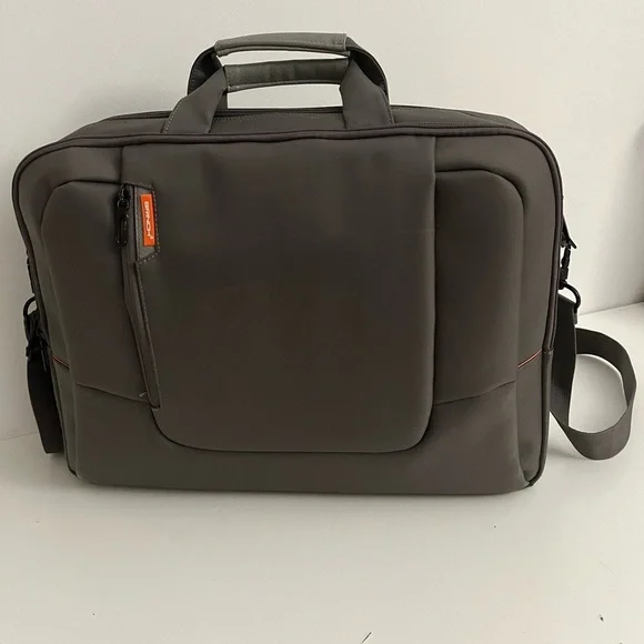 Brinch Slim Gray Laptop Bag Briefcase with Shoulder Strap