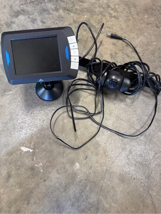 Portable Car Monitor with Wired Backup Camera - Black