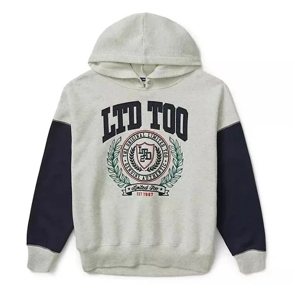 NWT Limited Too Girls Varsity Hoodie Pearl Heather Medium‎ 10