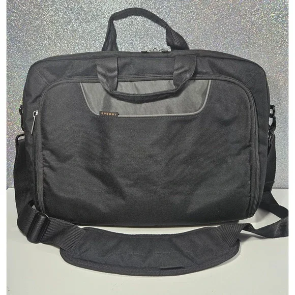 EVERKI Black Laptop Messenger Laptop‎ Bag Briefcase Travel Work Fits 17.3