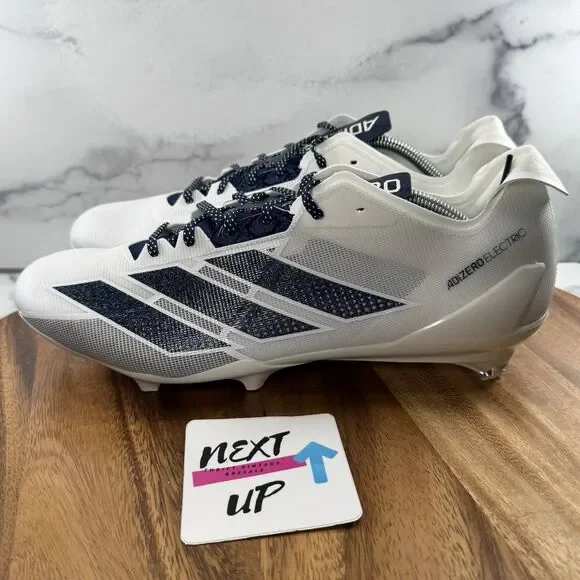 adidas Adizero Electric Football Cleats White nby Navy Blue NEW MULTIPLE SIZES