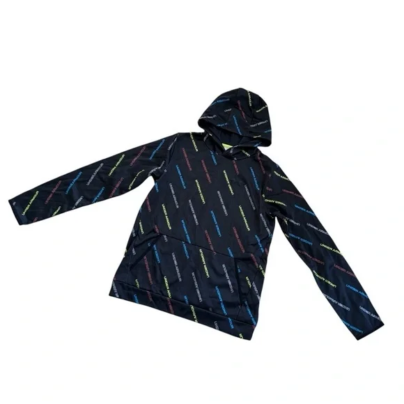 Under Armour Fleece Printed Hoodie Sweatshirt Kangaroo pocket Young Boys XL