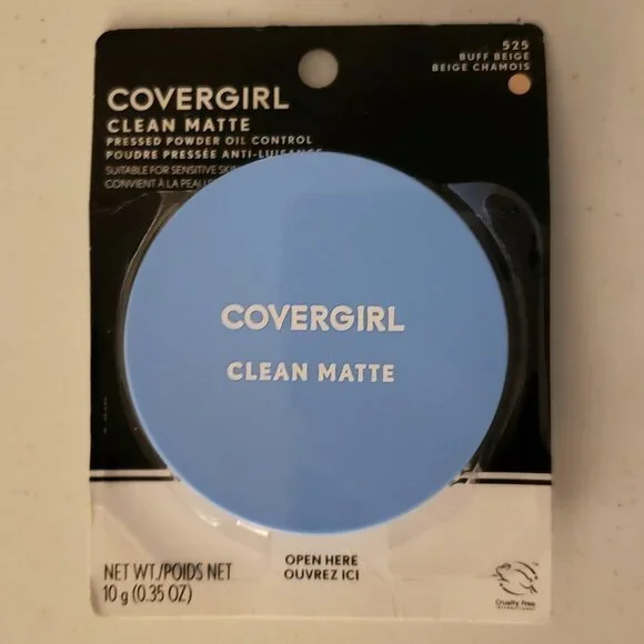 Buff Beige Covergirl CG Clean Matte Pressed Powder 525 Buff Beige Compact Sealed