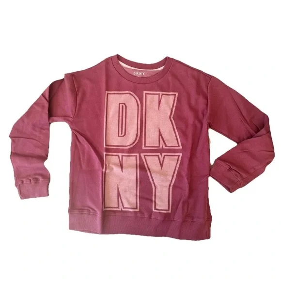 Girls Sweat Shirt Kids  Size M (8-10) DKNY Mauve/Wine
