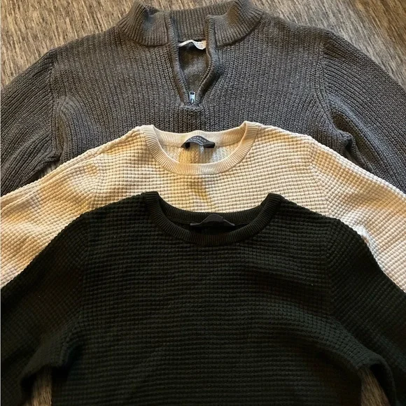 Gray, Green & Cream Sweater Bundle