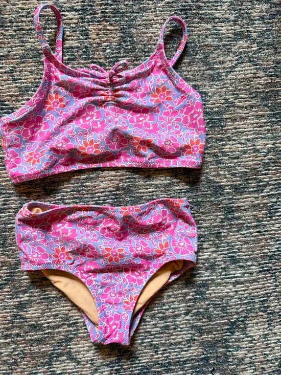 Crewcuts Pink and Lavender Floral Swim Top & Bottom Set