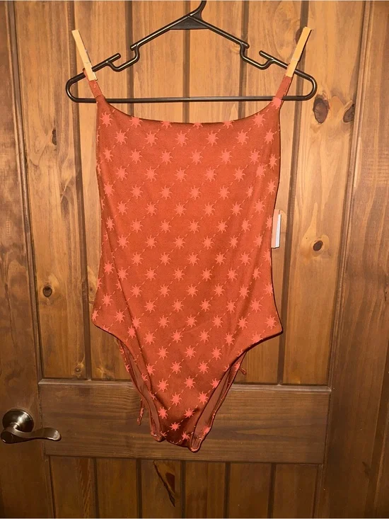 Target Rust Orange Starburst One-Piece Swimsuit - Girls