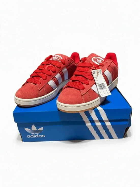 Adidas Campus Red Suede Sneakers Men’s Size 10 New Extra Laces Classic Shoes