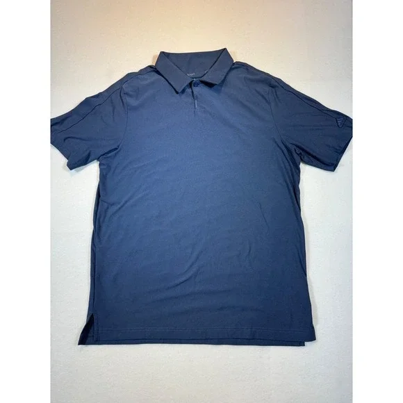 Adidas Mens Primegreen Polo Shirt Medium Navy Blue Short Sleeve Golf
