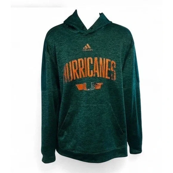 Adidas Men's Vintage Inspired Miami Hurricanes Hoodie Sweatshirt Climawarm XL