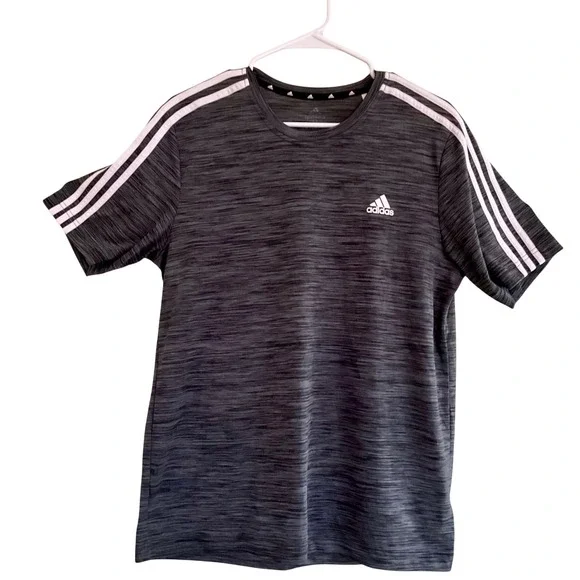 Adidas‎ Primegreen Aeroready T-Shirt Grey White 3-Stripe Sz M Breathable Jersey