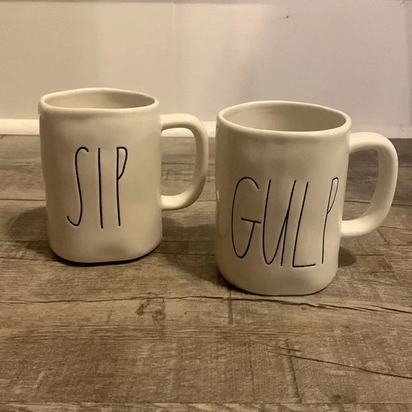 Rae Dunn by Magenta “Sip and Gulp” Coffee Mug –‎ 16oz Handcrafted Ceramic Cup