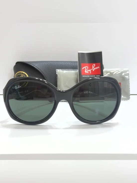 New Ray-Ban Black Oversized Round Sunglasses (RB4191)