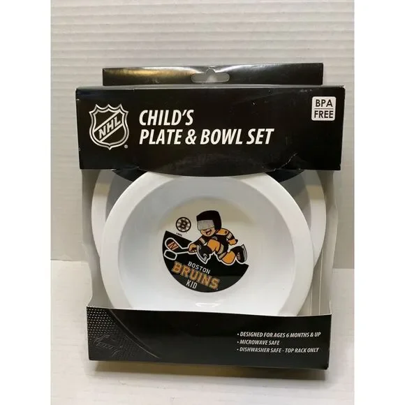NHL Boston Bruins Child's Plate And‎ Bowl Set NHL kids