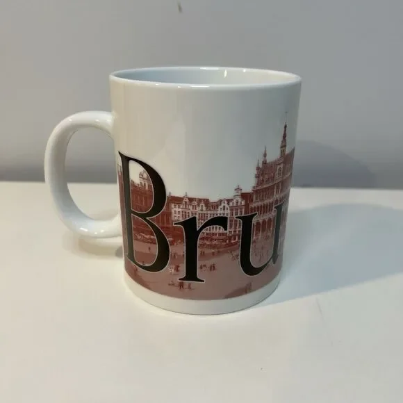Starbucks City Mug Brussels Spell out 2002 Collector Series 20oz Made In England
