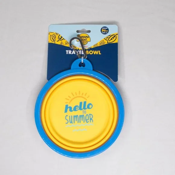 Banana Boat‎ Collapsible Travel Bowl for Dogs with Carabiner, 34 oz