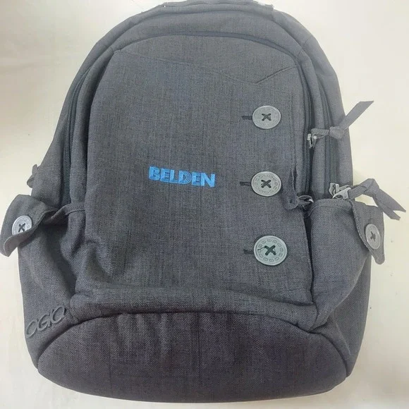 OGIO Backpack Charcoal Gray Heathered Belden Logo Button Detail Laptop‎ Bag