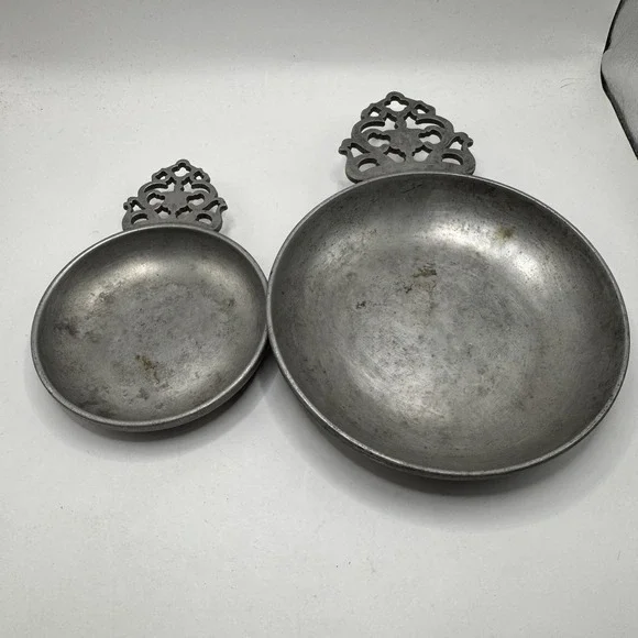 Stede Pewter Set Of‎ 2 Porringer Dishes 4