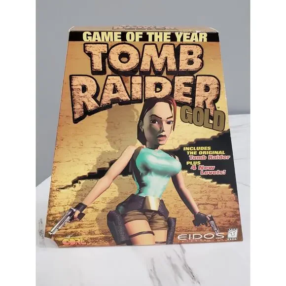 Tomb Raider Gold Trapezoid Big Box Sealed‎ 1998 PC CD Rom