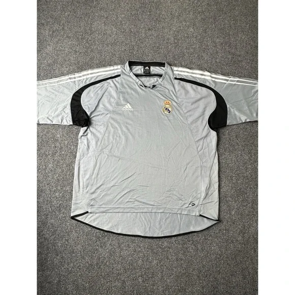 Mens Soccer Real Madrid Grey Adidas Climacool Goalkeeper Jersey 2004, Size XL
