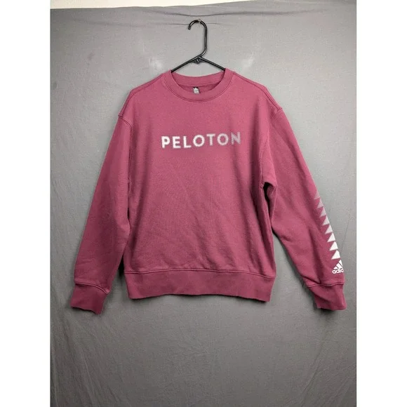 Adidas x Peloton Mens Crewneck Sweatshirt Maroon Graphic Pullover Medium