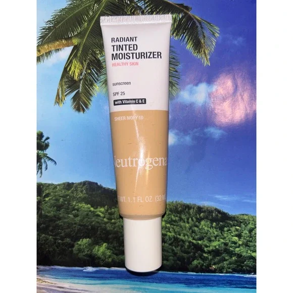 Neutrogena Radiant Tinted Moisturizer Sheer Ivory 10 SPF 25 Vitamin C E 1.1oz