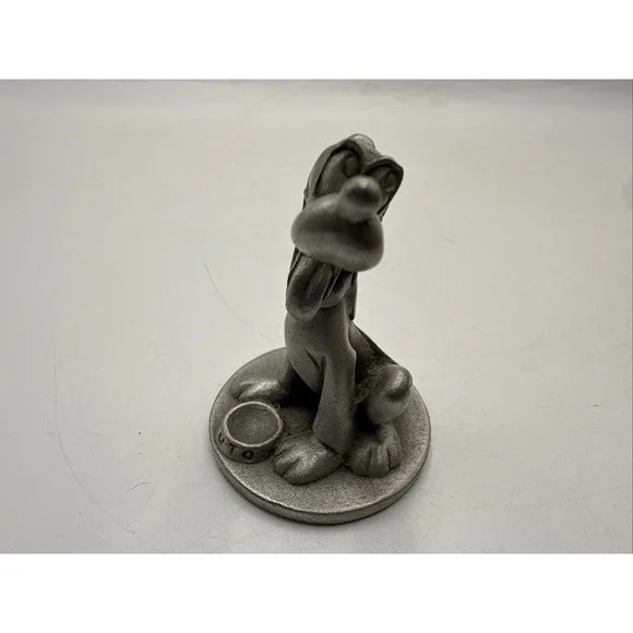 Vintage Disney Hudson Fine Pewter Pluto with Dog Bowl 1 3/4