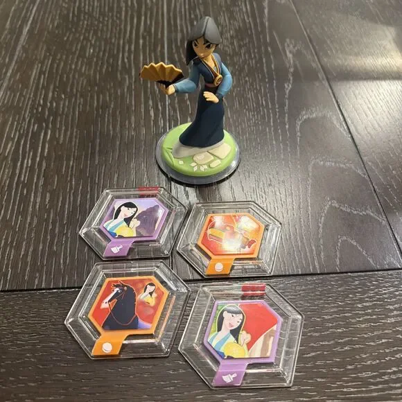 Disney Infinity Figure Disney’s Mulan Character Figure + Power Disc Lot