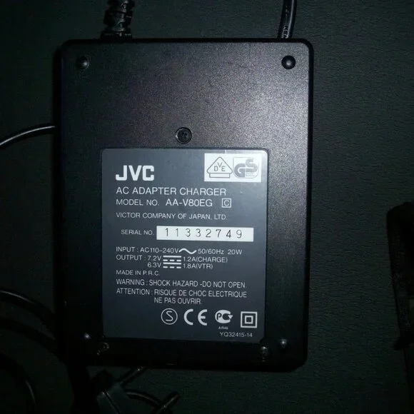 JVC Adapter Charger AA-V80EG Dual Voltage OEM Genuine Fits Battery (BN-V856U)